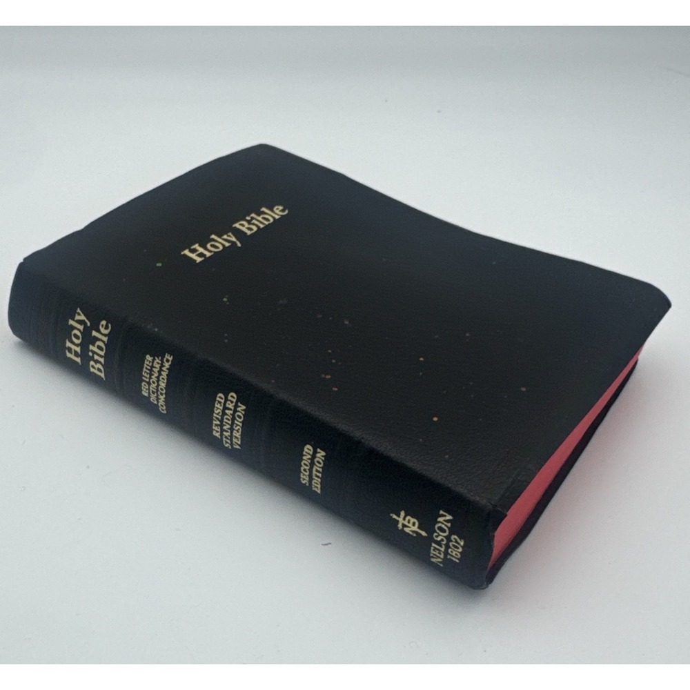 RSV-Revised Standard Version Bible Black Leather Nelson 1972 RED LETTER‎ EDITION